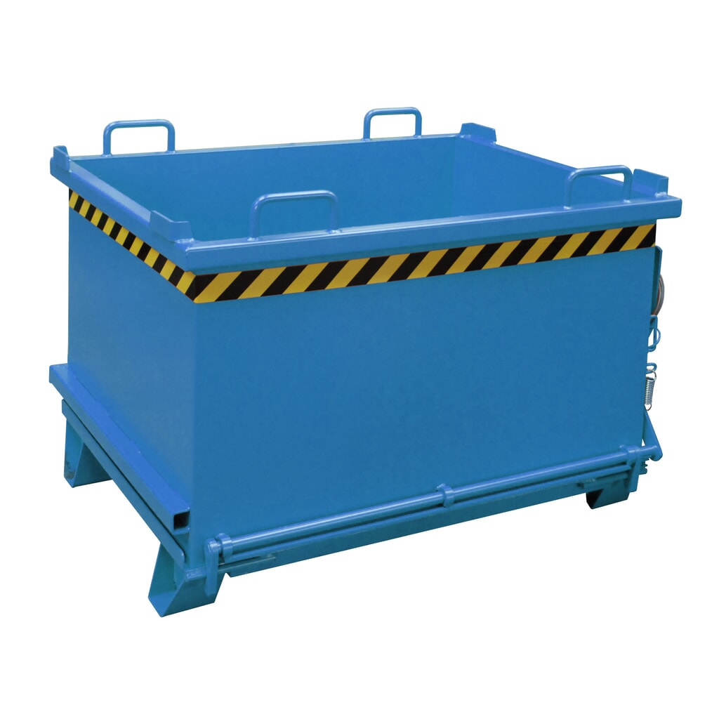 Illustration du produit: Bauer® Benne à fond basculant, fond basculant renforcé, peint, volume 0,75 m³, RAL 5012 bleu clair