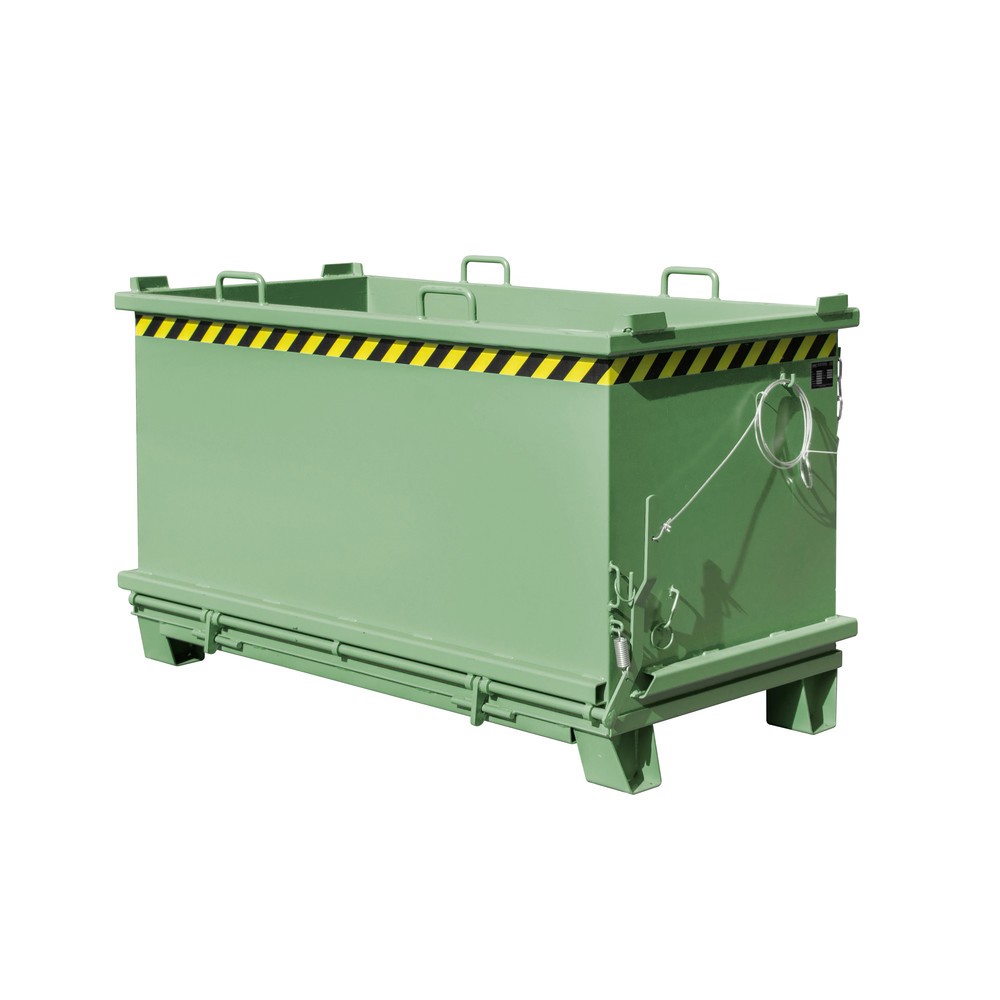 Illustration du produit: Bauer® Benne à fond basculant, fond basculant renforcé, peint, volume 1,5 m³, RAL 6011 vert réséda