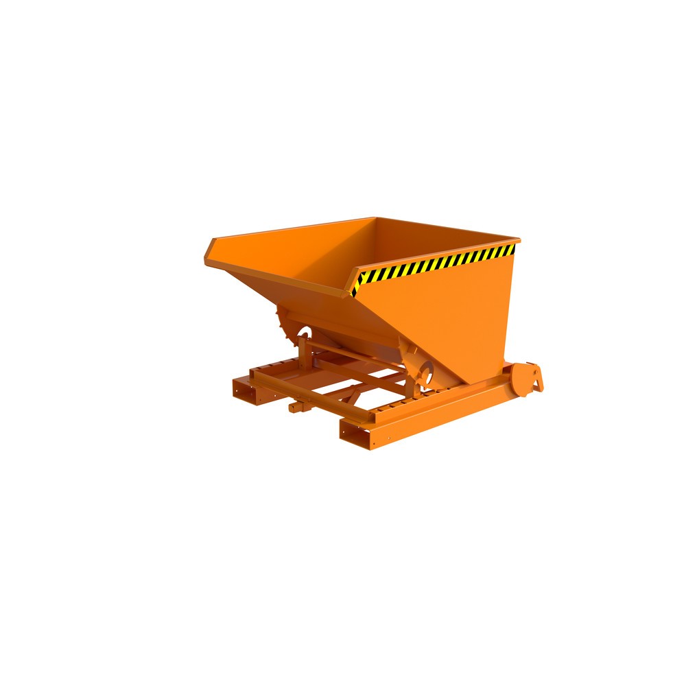 Numéro de l'image du produit 1: Bauer® Benne basculante à copeaux avec système automatique anti-affaissement, peinte, volume 0,6 m³, RAL 2000 orangé jaune