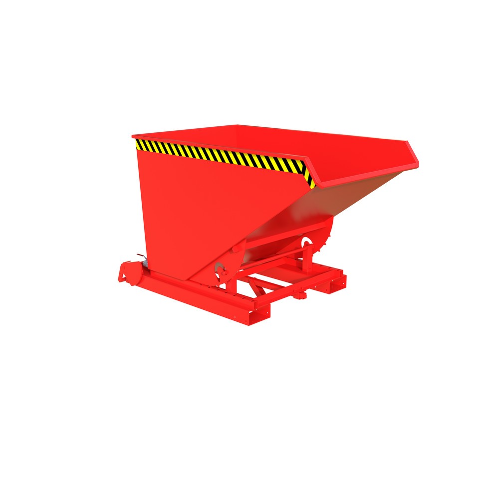 Numéro de l'image du produit 1: Bauer® Benne basculante à copeaux pour trains de remorques, peinte, volume 1,2 m³, RAL 3000 rouge feu