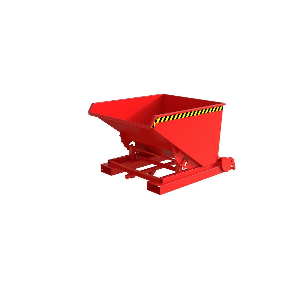 Numéro de l'image du produit 1: Bauer® Benne basculante à copeaux avec système automatique anti-affaissement, peinte, volume 0,6 m³, RAL 3000 rouge feu