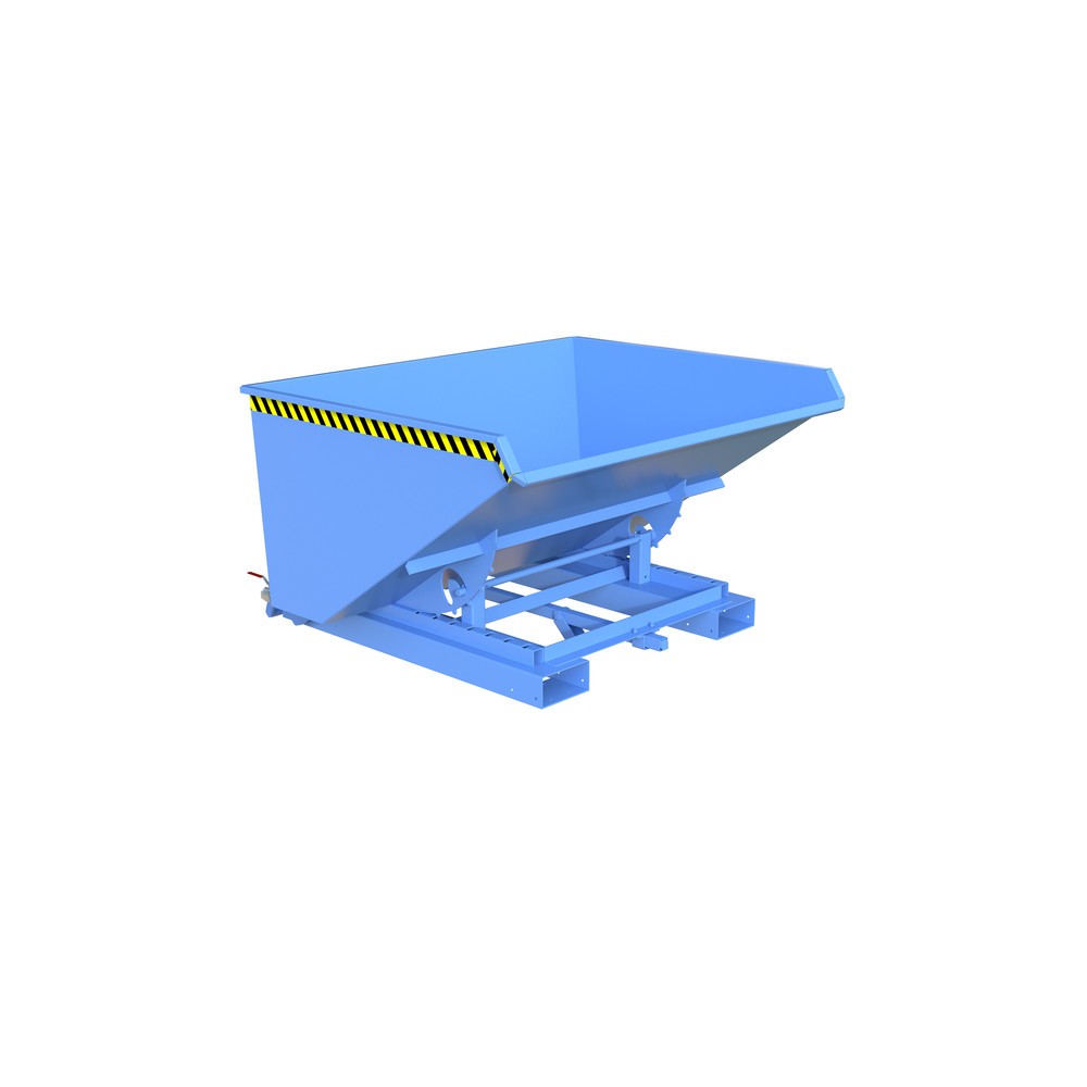 Numéro de l'image du produit 1: Bauer® Benne basculante à copeaux avec système automatique anti-affaissement, peinte, volume 0,9 m³, RAL 5012 bleu clair