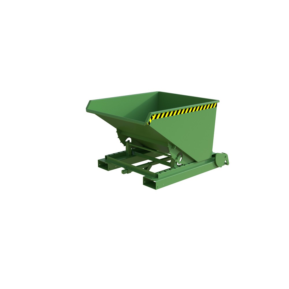 Numéro de l'image du produit 1: Bauer® Benne basculante à copeaux avec système automatique anti-affaissement, peinte, volume 0,6 m³, RAL 6011 vert réséda