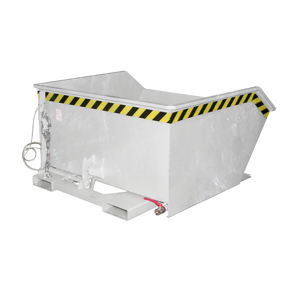 Numéro de l'image du produit 1: Bauer® Benne basculante à copeaux, fond intermédiaire en tôle perforée, galvanisée, capacité de charge 1 000 kg, volume 0,75 m³