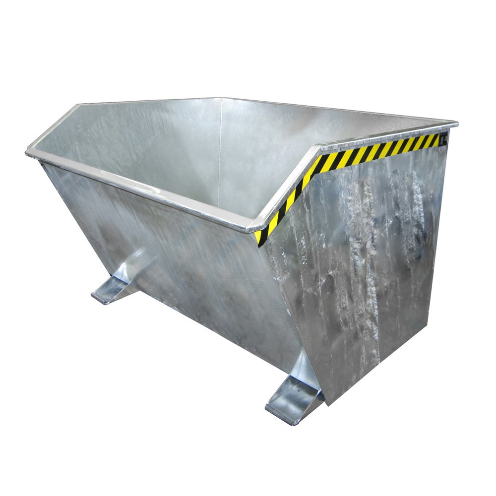 Numéro de l'image du produit 1: Bauer® Benne basculante à copeaux, fond intermédiaire en tôle perforée, galvanisée, capacité de charge 1 500 kg, volume 2,0 m³