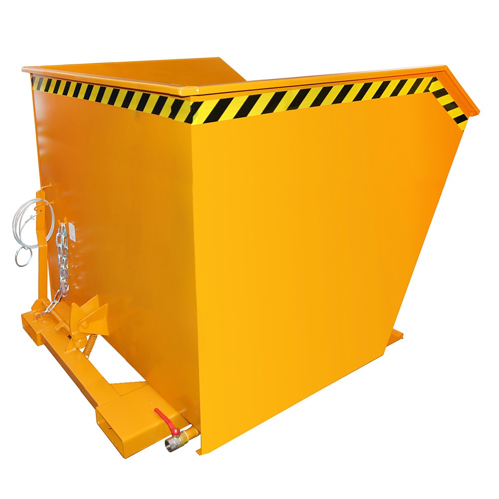 Numéro de l'image du produit 1: Bauer® Benne de tri basculante, fond intermédiaire en tôle perforée, peinte, volume 2,0 m³, RAL 2000 orangé jaune