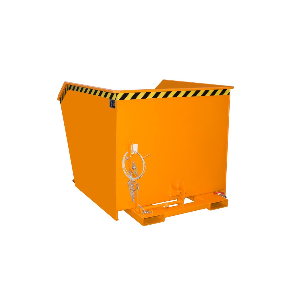 Numéro de l'image du produit 1: Bauer® Benne de tri basculante, fond intermédiaire en tôle perforée, peinte, volume 1,5 m³, RAL 2000 orangé jaune