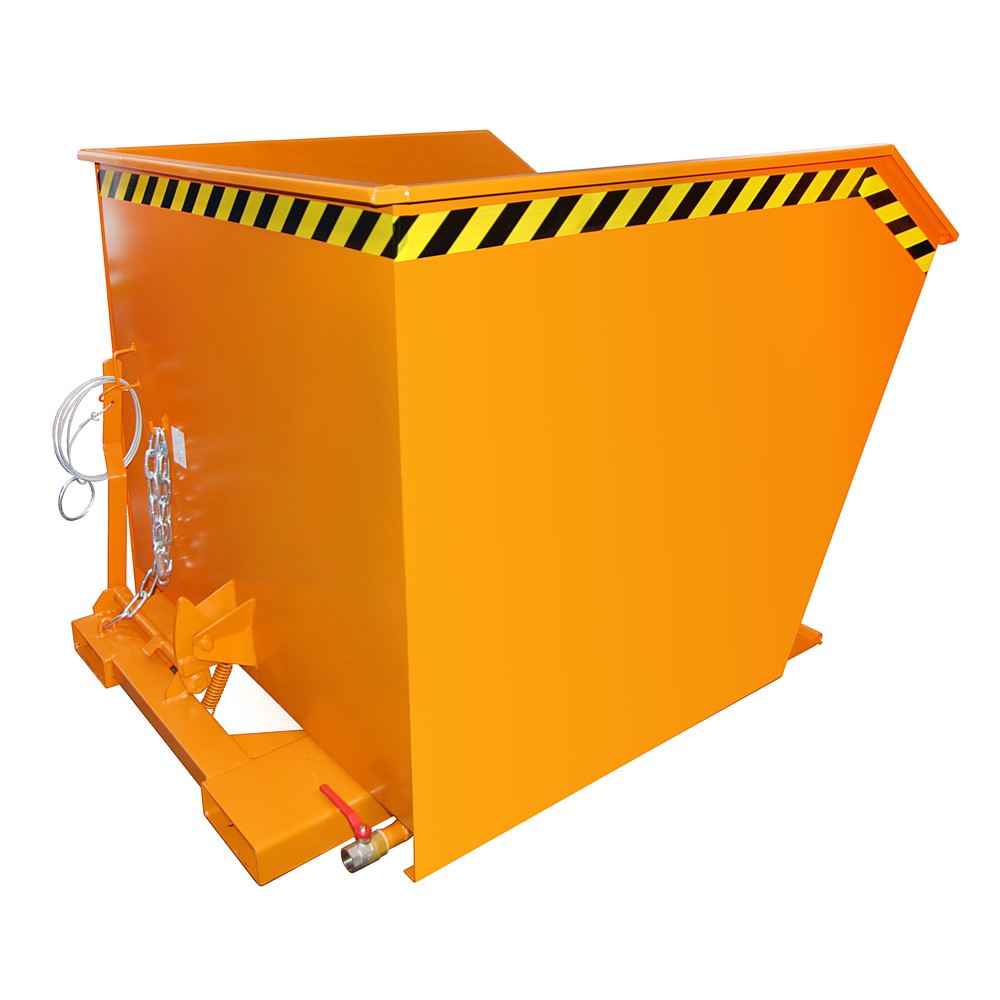 Numéro de l'image du produit 1: Bauer® Benne de tri basculante, fond intermédiaire en tôle perforée, peinte, volume 1 m³, RAL 2000 orangé jaune
