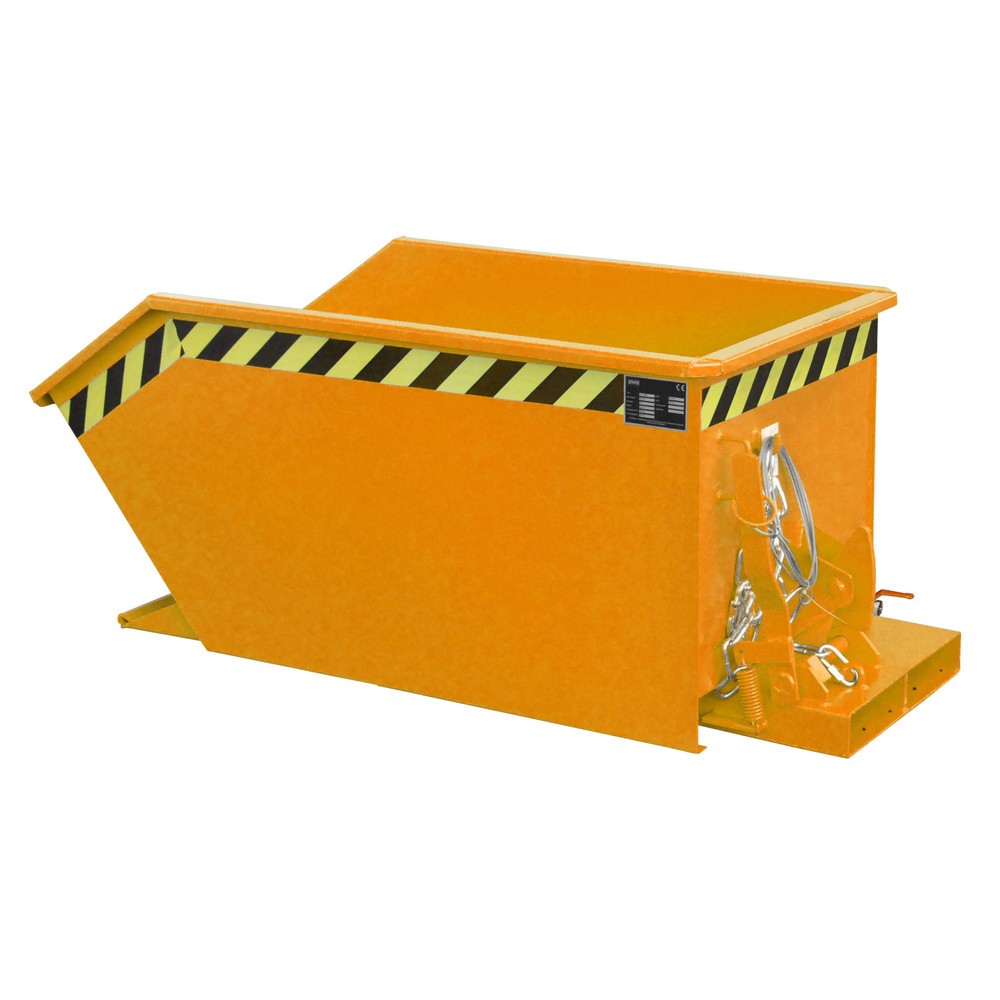 Numéro de l'image du produit 1: Bauer® Benne de tri basculante, fond intermédiaire en tôle perforée, peinte, volume 0,3 m³, RAL 2000 orangé jaune