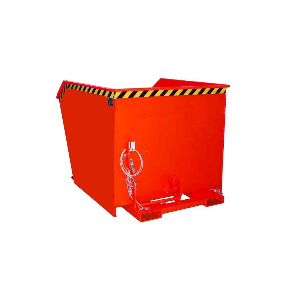 Numéro de l'image du produit 1: Bauer® Benne de tri basculante, fond intermédiaire en tôle perforée, peinte, volume 1,5 m³, RAL 3000 rouge feu