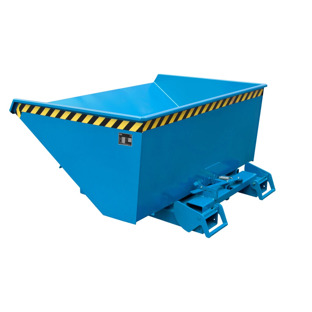 Bauer® Benne basculante à mécanisme automatique anti-chute, capacité de charge 1 000 kg, peinte, volume 0,6 m³, RAL 3000 rouge feu N° de l'image du produit 3 : Bauer® Benne basculante à mécanisme automatique anti-chute, capacité de charge 1 000 kg, peinte, volume 0,6 m³, RAL 3000 rouge feu