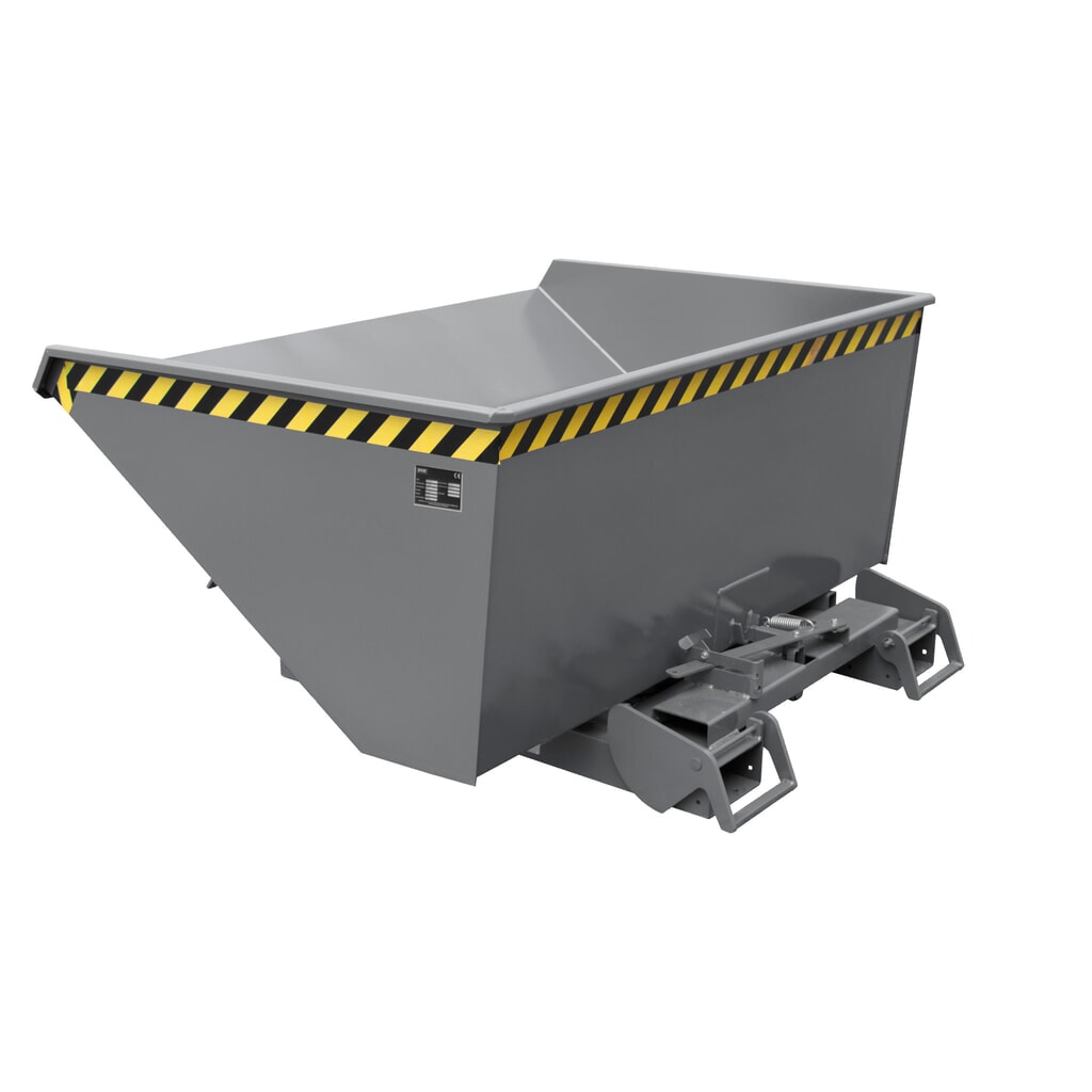 N° de l'image du produit 4 : Bauer® Benne basculante à mécanisme automatique anti-chute, capacité de charge 1 000 kg, peinte, volume 0,6 m³, RAL 3000 rouge feu