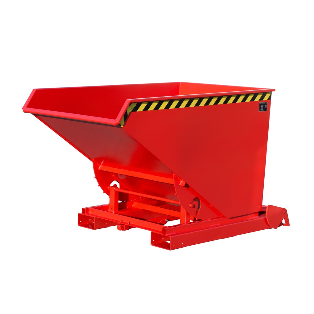 Bauer® Benne basculante à mécanisme automatique anti-chute, capacité de charge 1 500 kg, peinte, volume 1,2 m³, RAL 3000 rouge feu Illustration du produit: Bauer® Benne basculante à mécanisme automatique anti-chute, capacité de charge 1 500 kg, peinte, volume 1,2 m³, RAL 3000 rouge feu