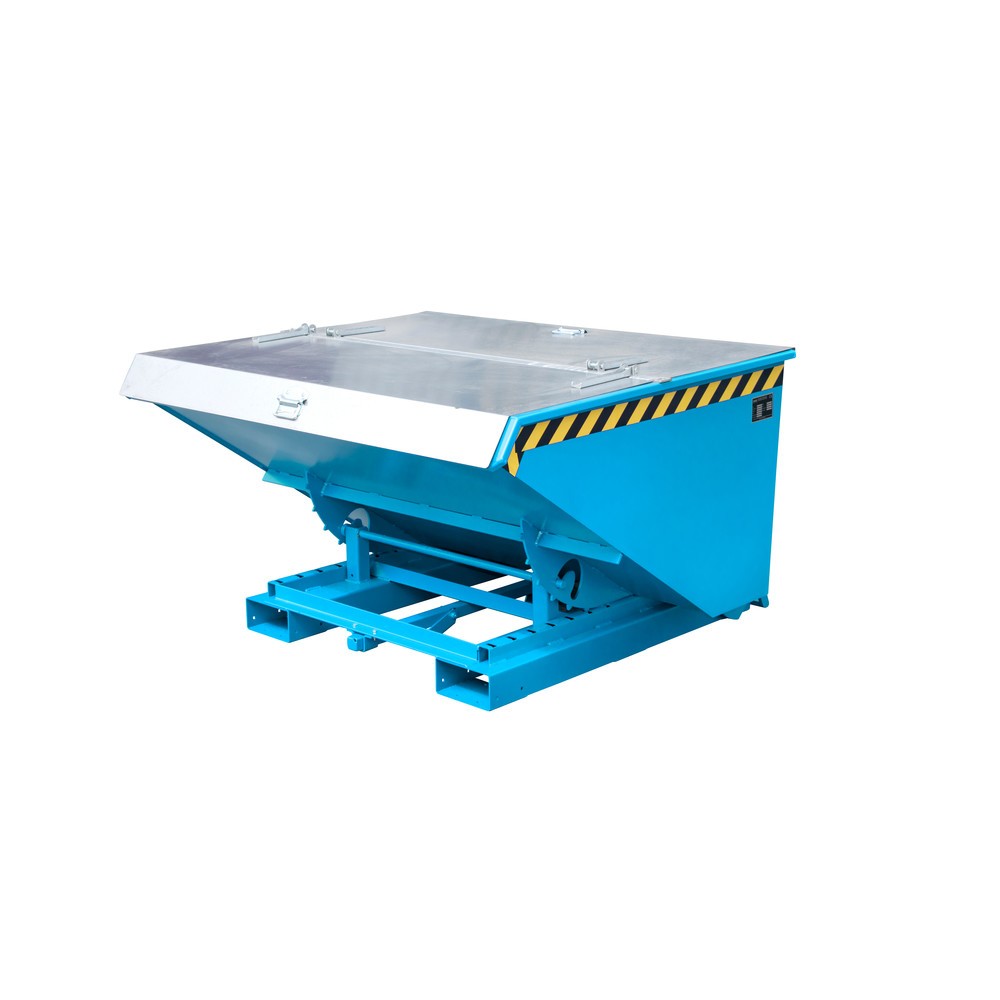 Numéro de l'image du produit 1: Bauer® Benne basculante à mécanisme automatique anti-chute, capacité de charge 1 000 kg, peinte, volume 0,9 m³, RAL 5012 bleu clair