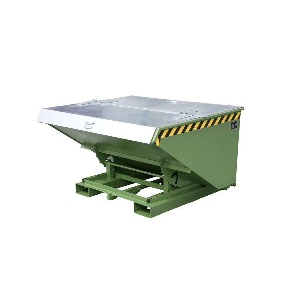 Illustration du produit: Bauer® Benne basculante à mécanisme automatique anti-chute, capacité de charge 1 000 kg, peinte, volume 0,9 m³, RAL 6011 vert réséda