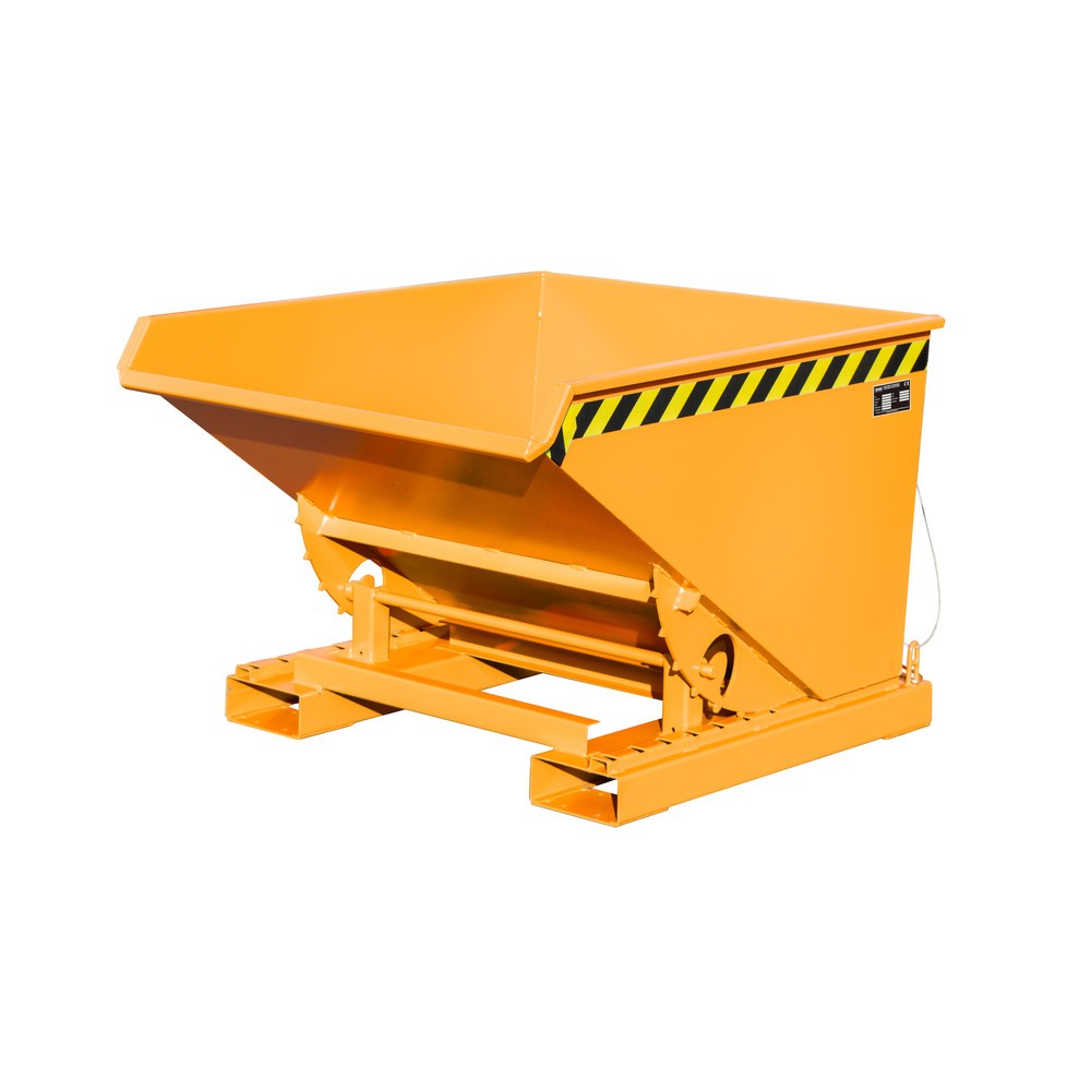 Numéro de l'image du produit 1: Bauer® Benne basculante avec mécanisme d'aide au basculement, peint, volume 0,6 m³, RAL 2000 orangé jaune