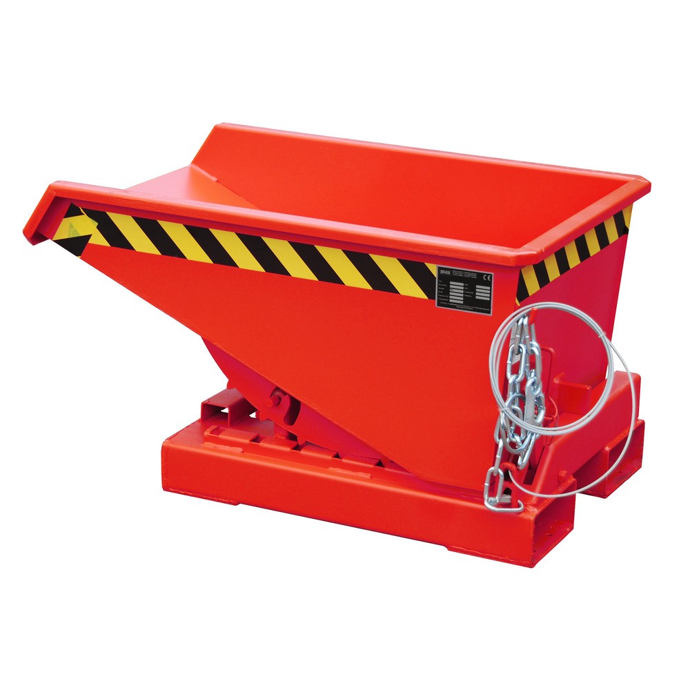 Numéro de l'image du produit 1: Bauer® Benne basculante avec mécanisme d'aide au basculement, peint, volume 0,15 m³, RAL 3000 rouge feu