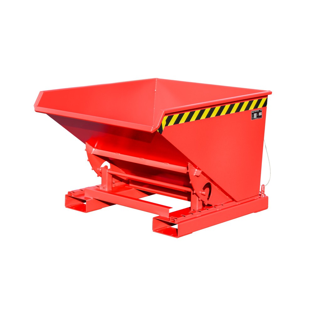Numéro de l'image du produit 1: Bauer® Benne basculante avec mécanisme d'aide au basculement, peint, volume 0,6 m³, RAL 3000 rouge feu