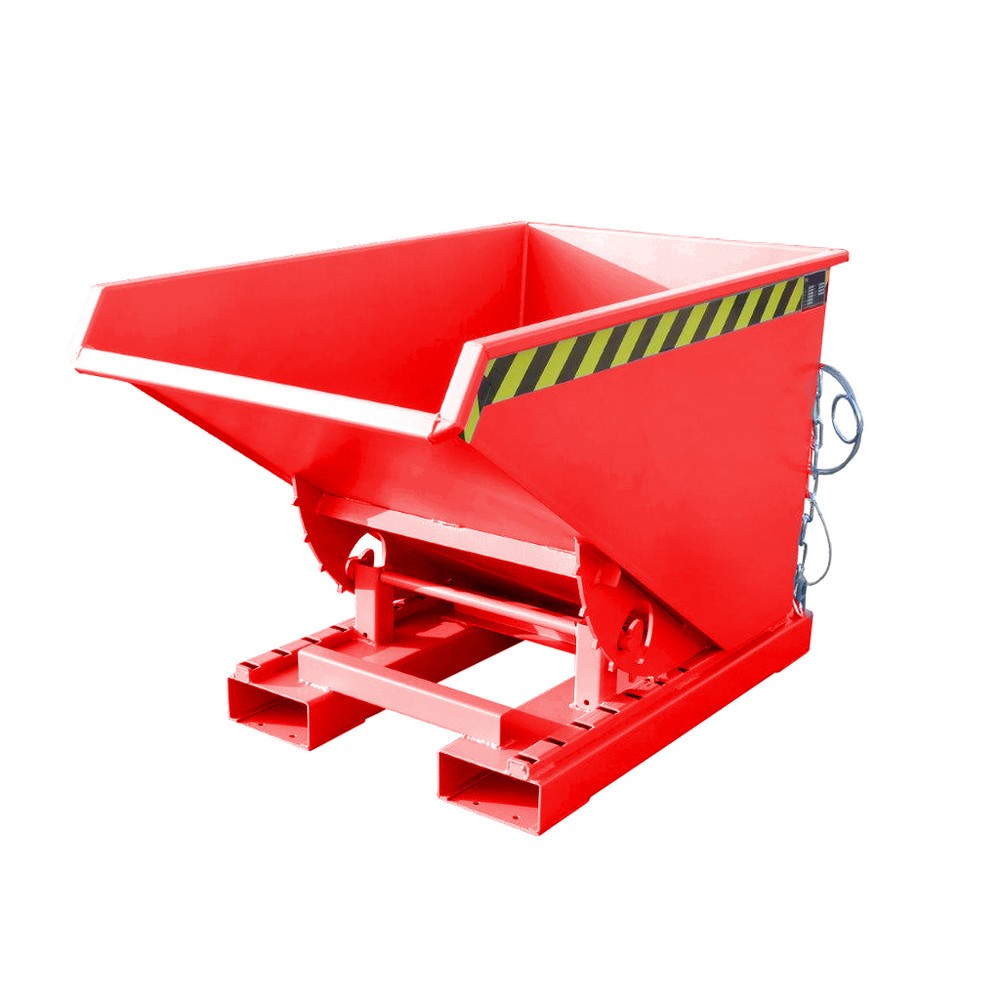 Numéro de l'image du produit 1: Bauer® Benne basculante avec mécanisme d'aide au basculement, peint, volume 0,3 m³, RAL 3000 rouge feu