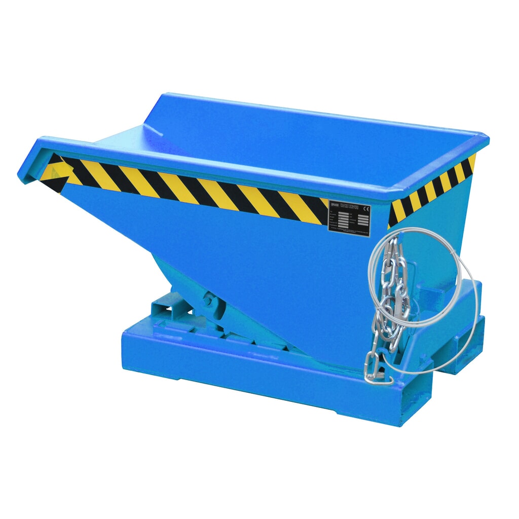 Bauer® Benne basculante avec mécanisme d'aide au basculement, peint, volume 0,15 m³, RAL 5012 bleu clair N° de l'image du produit 1 : Bauer® Benne basculante avec mécanisme d'aide au basculement, peint, volume 0,15 m³, RAL 5012 bleu clair