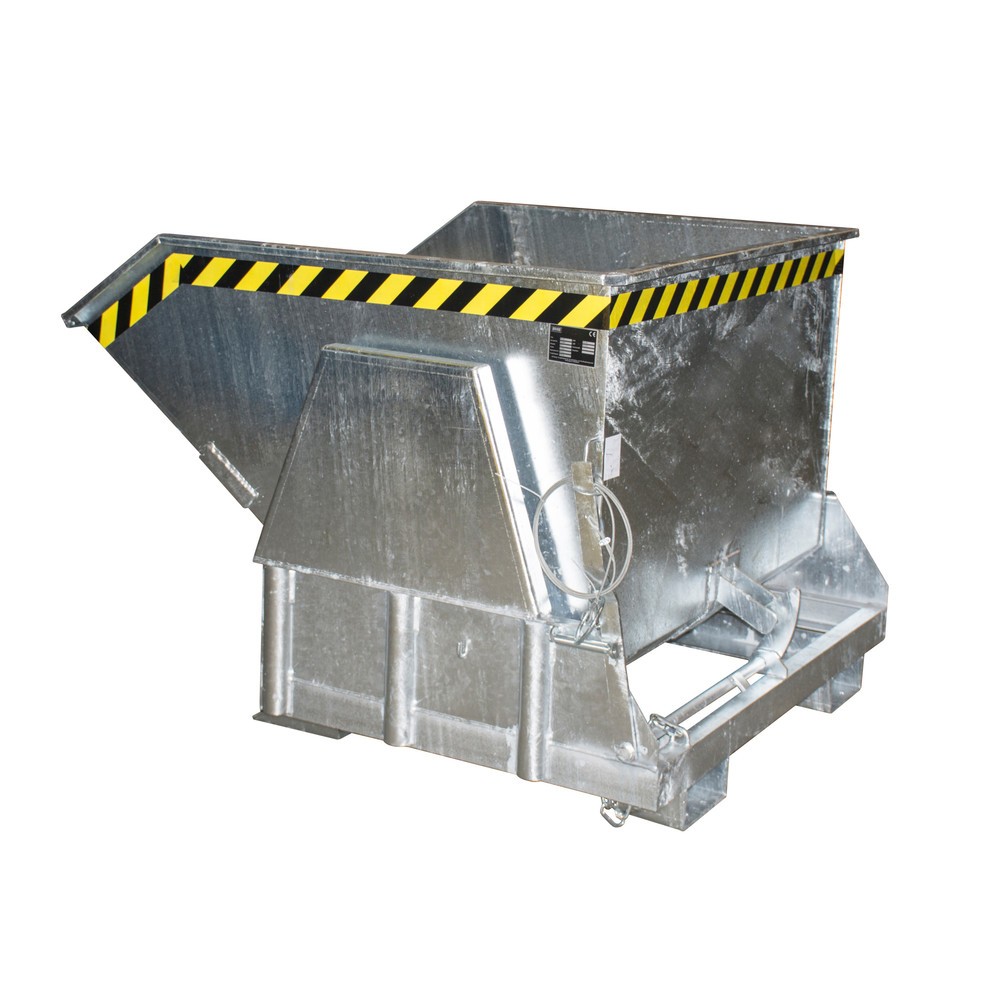 Numéro de l'image du produit 1: Bauer® Benne basculante avec mécanisme d’aide au basculement Premium, construction large, galvanisée, sans couvercle, volume 1 m³