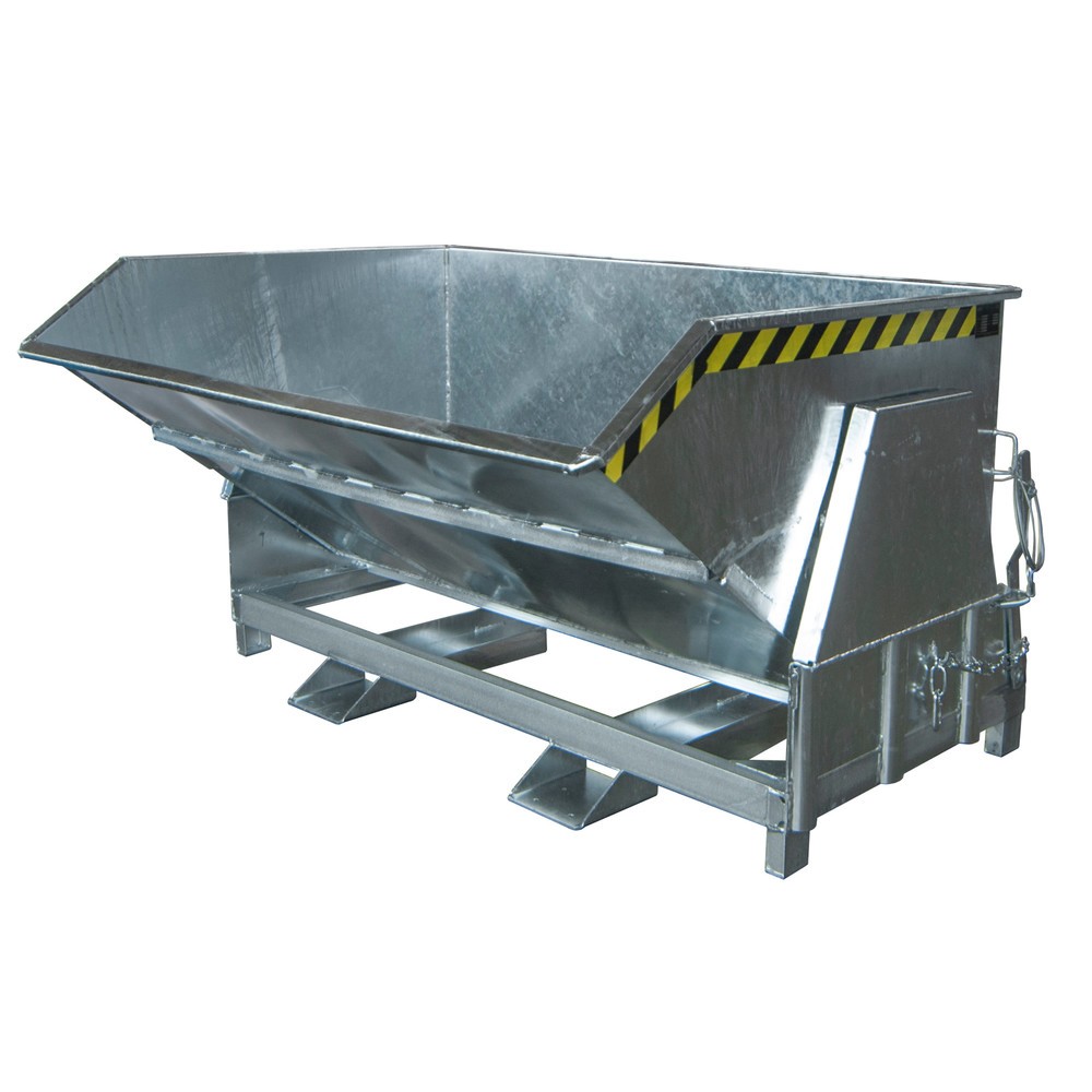 Numéro de l'image du produit 1: Bauer® Benne basculante avec mécanisme d’aide au basculement Premium, construction large, galvanisée, sans couvercle, volume 1,5 m³