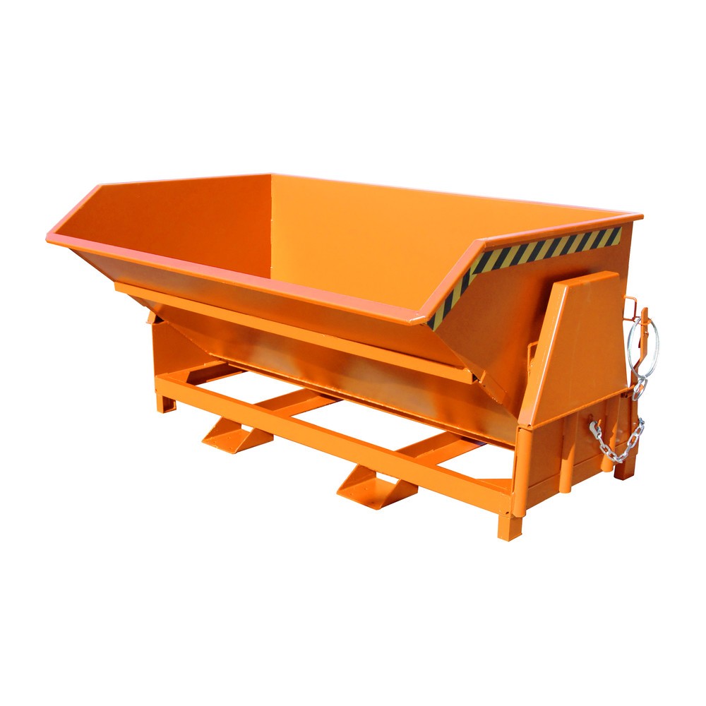 Numéro de l'image du produit 1: Bauer® Benne basculante avec mécanisme d'aide au basculement Premium, construction large, peint, sans couvercle, volume 2 m³, RAL 2000 orangé jaune