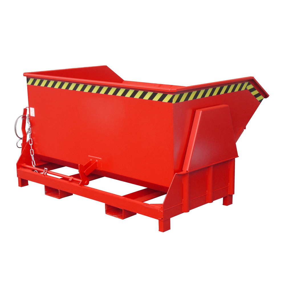 Numéro de l'image du produit 1: Bauer® Benne basculante avec mécanisme d'aide au basculement Premium, construction large, peint, sans couvercle, volume 1,5 m³, RAL 3000 rouge feu