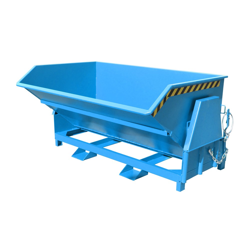 Numéro de l'image du produit 1: Bauer® Benne basculante avec mécanisme d'aide au basculement Premium, construction large, peint, sans couvercle, volume 2 m³, RAL 5012 bleu clair
