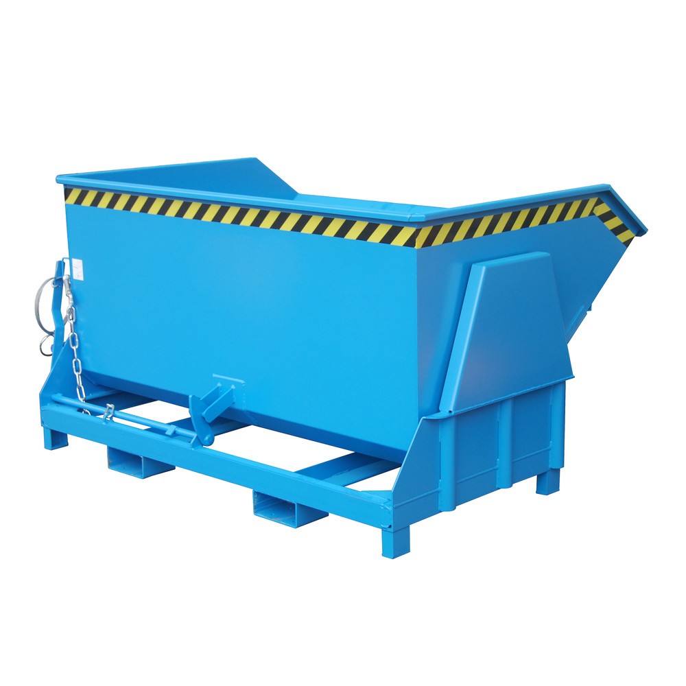 Numéro de l'image du produit 1: Bauer® Benne basculante avec mécanisme d'aide au basculement Premium, construction large, peint, sans couvercle, volume 1,5 m³, RAL 5012 bleu clair