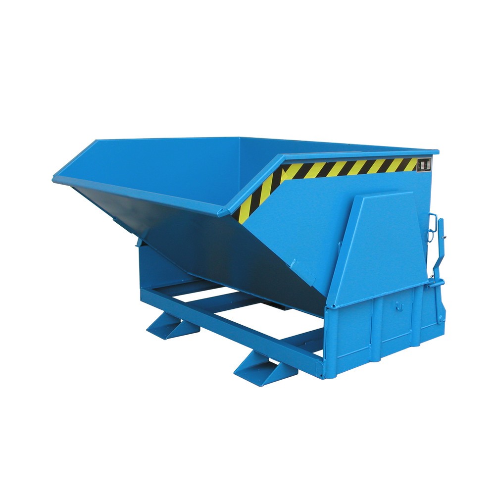 Numéro de l'image du produit 1: Bauer® Benne basculante avec mécanisme d'aide au basculement Premium, construction large, peint, sans couvercle, volume 0,8 m³, RAL 5012 bleu clair