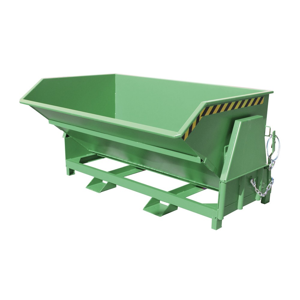 Numéro de l'image du produit 1: Bauer® Benne basculante avec mécanisme d'aide au basculement Premium, construction large, peint, sans couvercle, volume 2 m³, RAL 6011 vert réséda