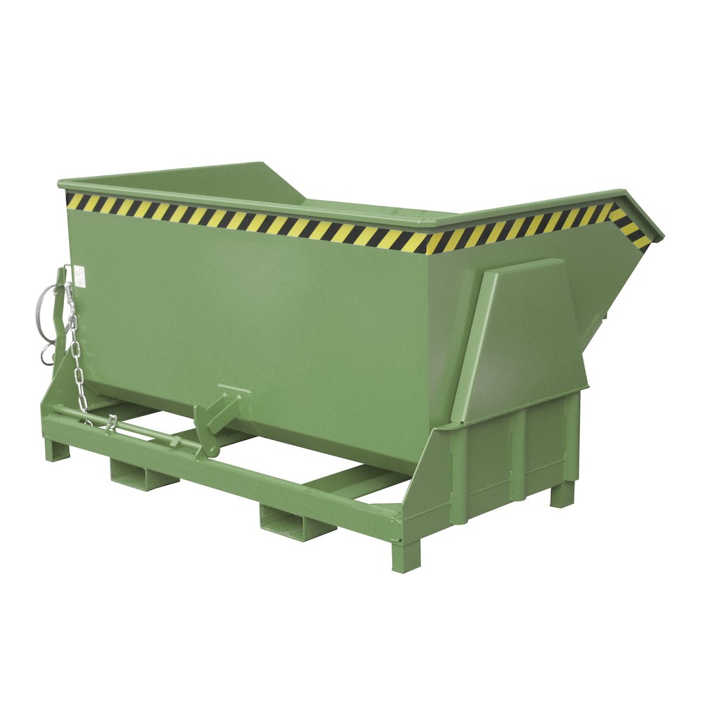 Numéro de l'image du produit 1: Bauer® Benne basculante avec mécanisme d'aide au basculement Premium, construction large, peint, sans couvercle, volume 1,5 m³, RAL 6011 vert réséda