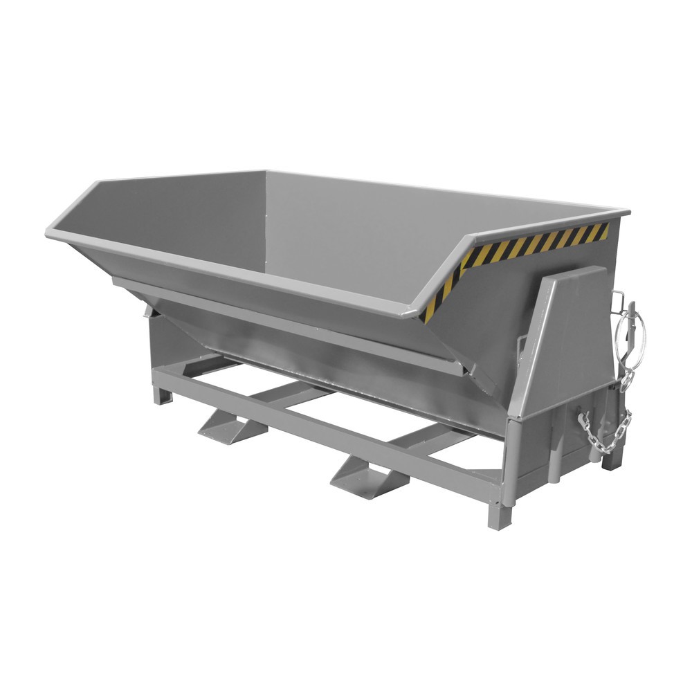 Numéro de l'image du produit 1: Bauer® Benne basculante avec mécanisme d'aide au basculement Premium, construction large, peint, sans couvercle, volume 2 m³, RAL 7005 gris souris