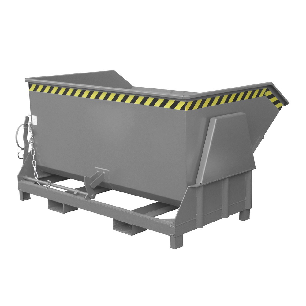 Numéro de l'image du produit 1: Bauer® Benne basculante avec mécanisme d'aide au basculement Premium, construction large, peint, sans couvercle, volume 1,5 m³, RAL 7005 gris souris