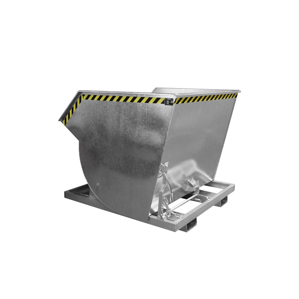 Numéro de l'image du produit 1: Bauer® Benne basculante avec mécanisme d’aide au basculement Premium, construction basse, galvanisée, sans couvercle, volume 2 m³