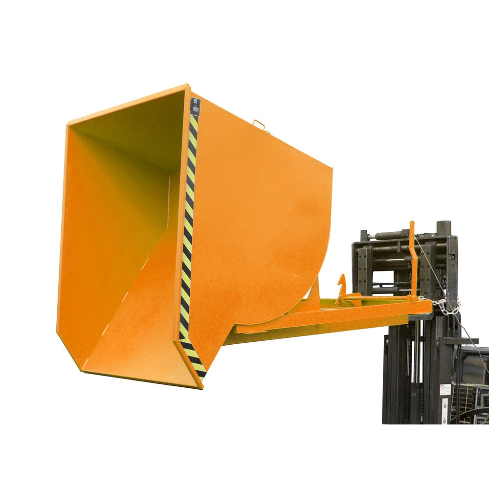 Illustration du produit: Bauer® Benne basculante avec mécanisme d'aide au basculement Premium, construction profonde, peint, sans couvercle, volume 1,5 m³, RAL 2000 orangé jaune
