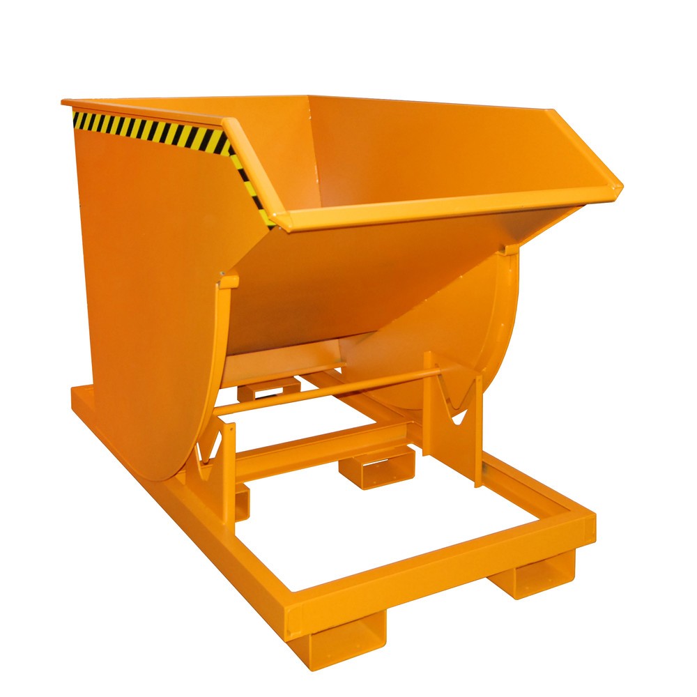 Numéro de l'image du produit 1: Bauer® Benne basculante avec mécanisme d'aide au basculement Premium, construction profonde, peint, sans couvercle, volume 1 m³, RAL 2000 orangé jaune