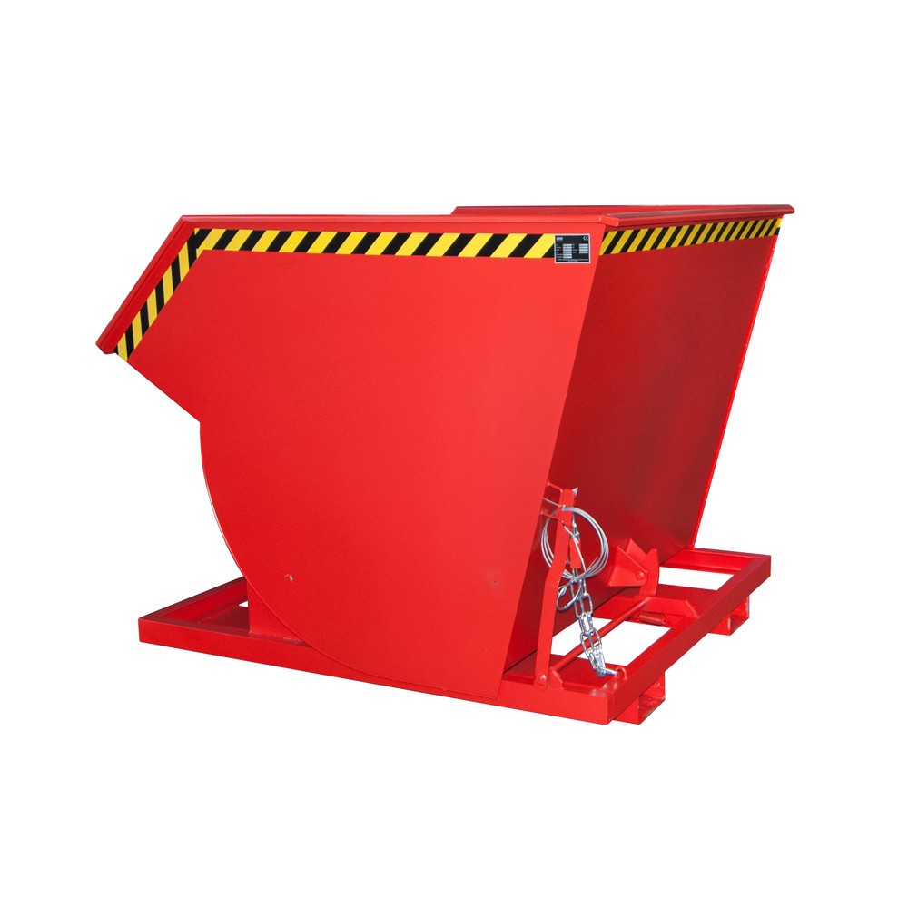 Numéro de l'image du produit 1: Bauer® Benne basculante avec mécanisme d'aide au basculement Premium, construction profonde, peint, sans couvercle, volume 2 m³, RAL 3000 rouge feu