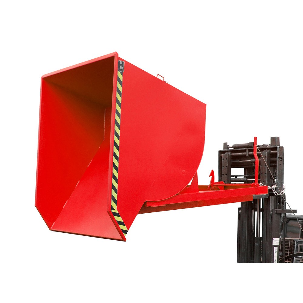 Numéro de l'image du produit 1: Bauer® Benne basculante avec mécanisme d'aide au basculement Premium, construction profonde, peint, sans couvercle, volume 1,5 m³, RAL 3000 rouge feu