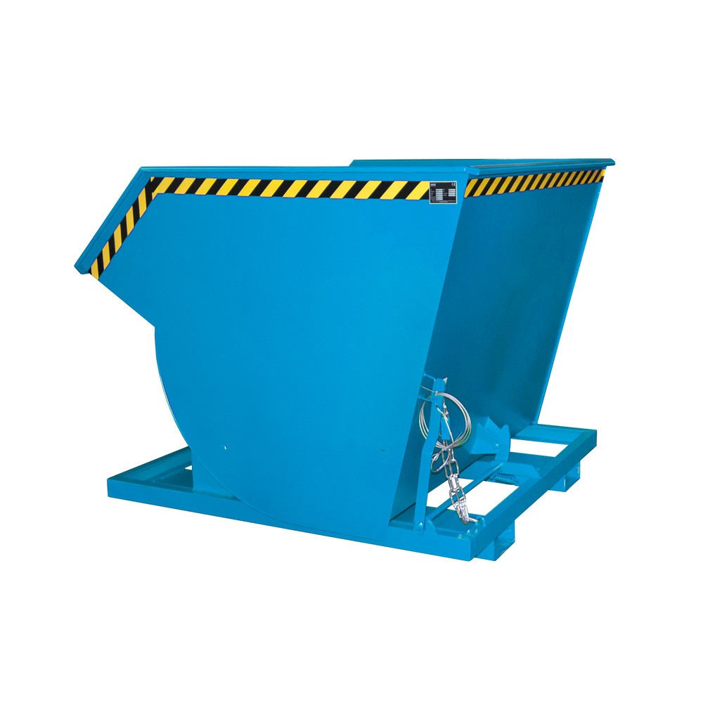 Numéro de l'image du produit 1: Bauer® Benne basculante avec mécanisme d'aide au basculement Premium, construction profonde, peint, sans couvercle, volume 2 m³, RAL 5012 bleu clair