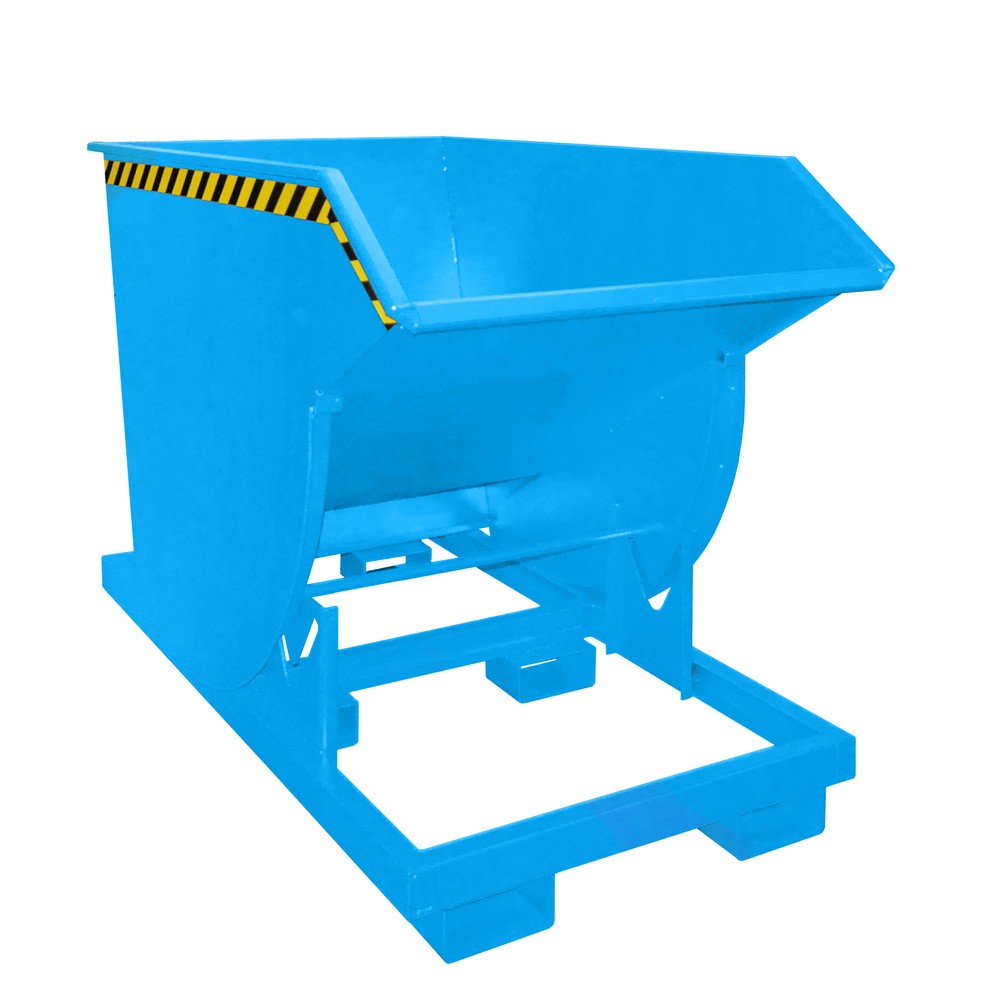 Numéro de l'image du produit 1: Bauer® Benne basculante avec mécanisme d'aide au basculement Premium, construction profonde, peint, sans couvercle, volume 1 m³, RAL 5012 bleu clair