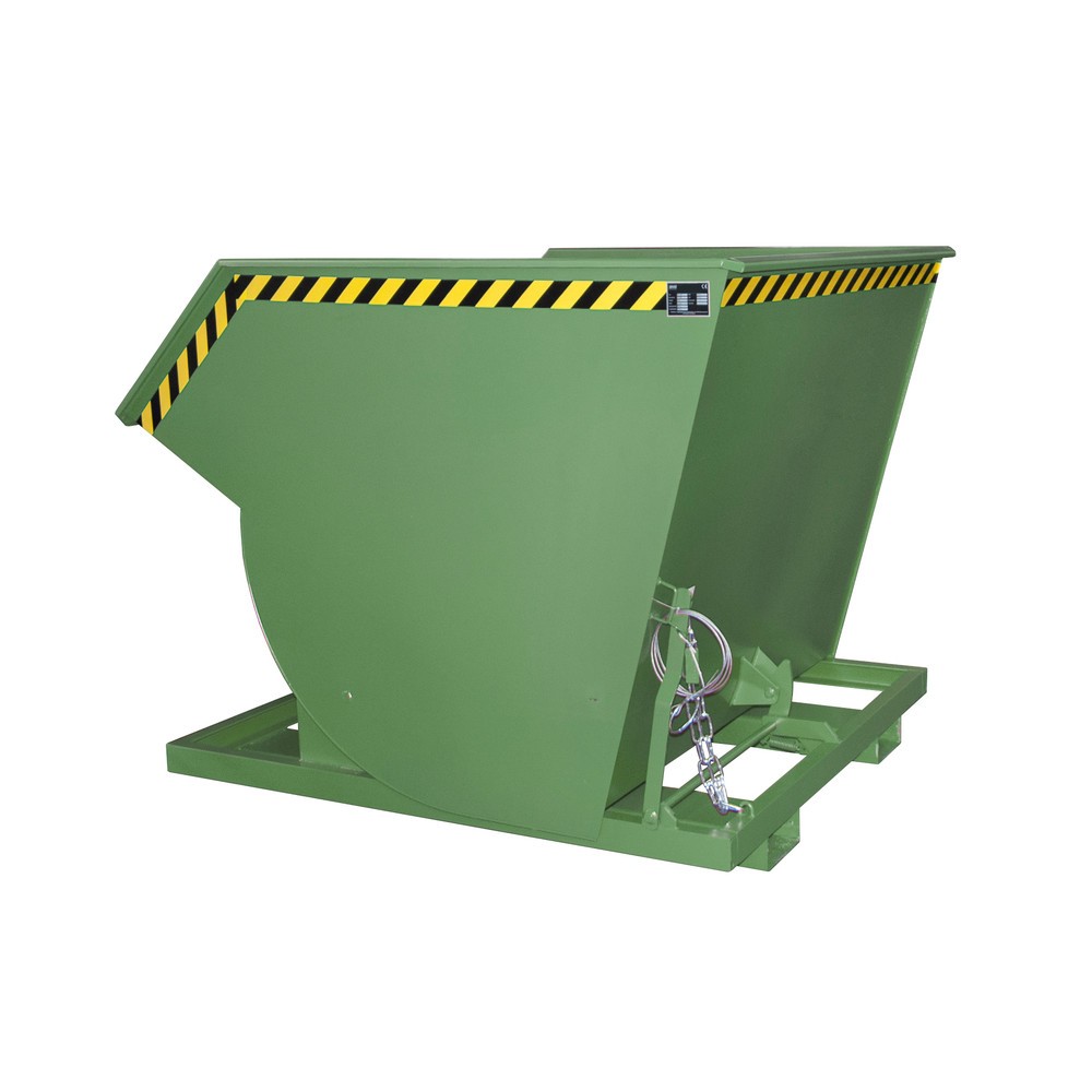 Numéro de l'image du produit 1: Bauer® Benne basculante avec mécanisme d'aide au basculement Premium, construction profonde, peint, sans couvercle, volume 2 m³, RAL 6011 vert réséda