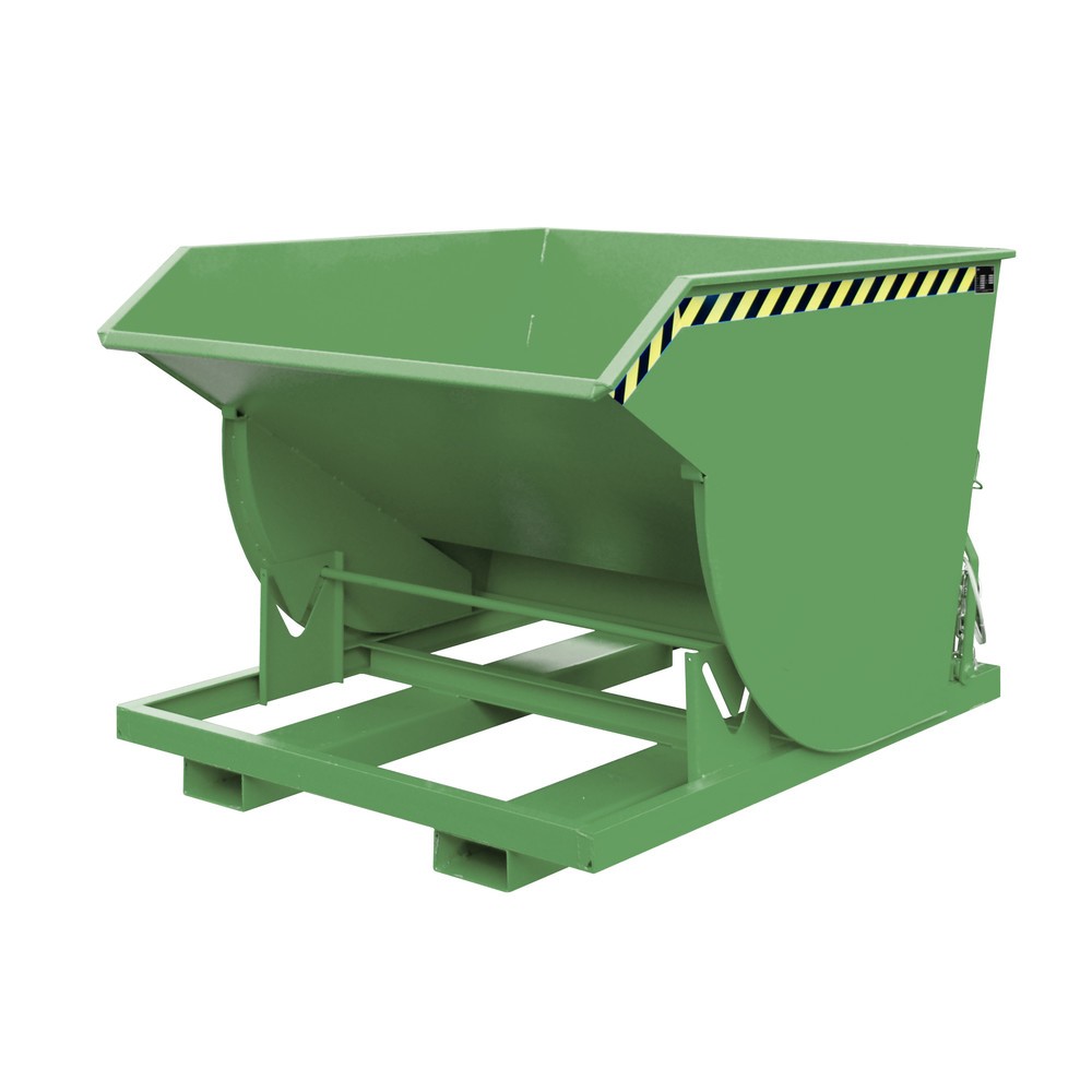 Numéro de l'image du produit 1: Bauer® Benne basculante avec mécanisme d'aide au basculement Premium, construction profonde, peint, sans couvercle, volume 1,5 m³, RAL 6011 vert réséda