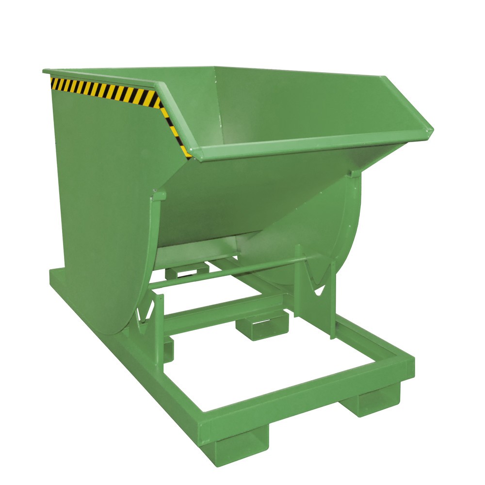 Numéro de l'image du produit 1: Bauer® Benne basculante avec mécanisme d'aide au basculement Premium, construction profonde, peint, sans couvercle, volume 1 m³, RAL 6011 vert réséda