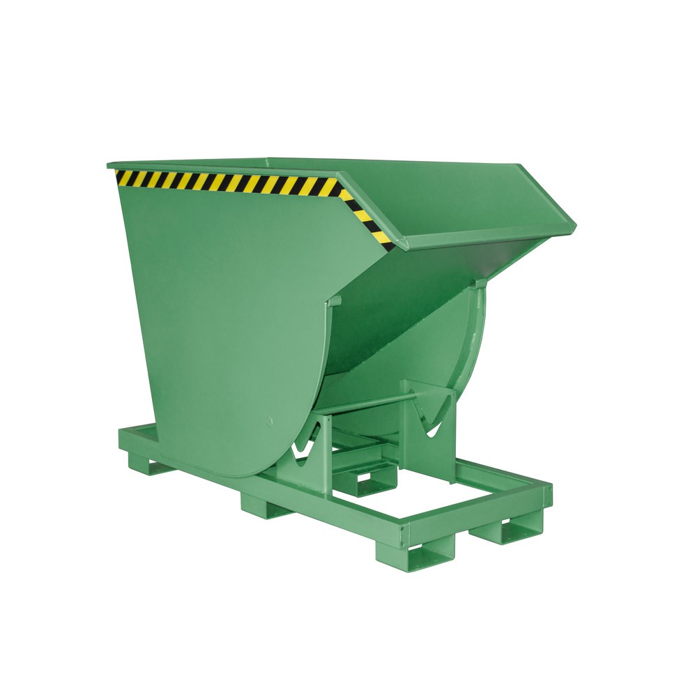 Numéro de l'image du produit 1: Bauer® Benne basculante avec mécanisme d'aide au basculement Premium, construction profonde, peint, sans couvercle, volume 0,75 m³, RAL 6011 vert réséda
