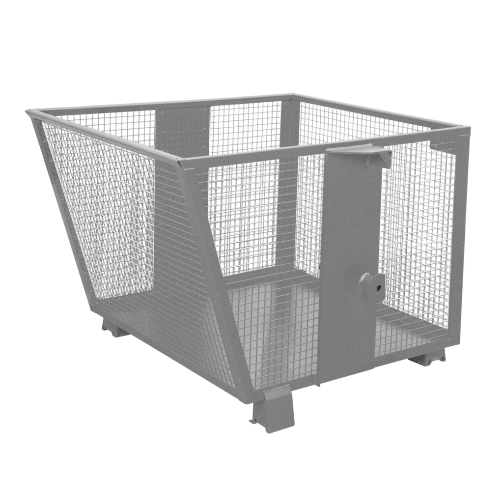 Illustration du produit: Bauer® Benne basculante avec parois grillagées, peinte, volume 0,9 m³, RAL 7005 gris souris