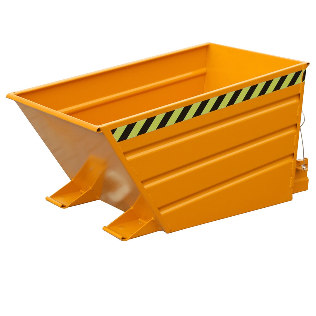 N° de l'image du produit 1 : Bauer® Conteneur basculant compact, peint, volume 0,5 m³, RAL 2000 orangé jaune