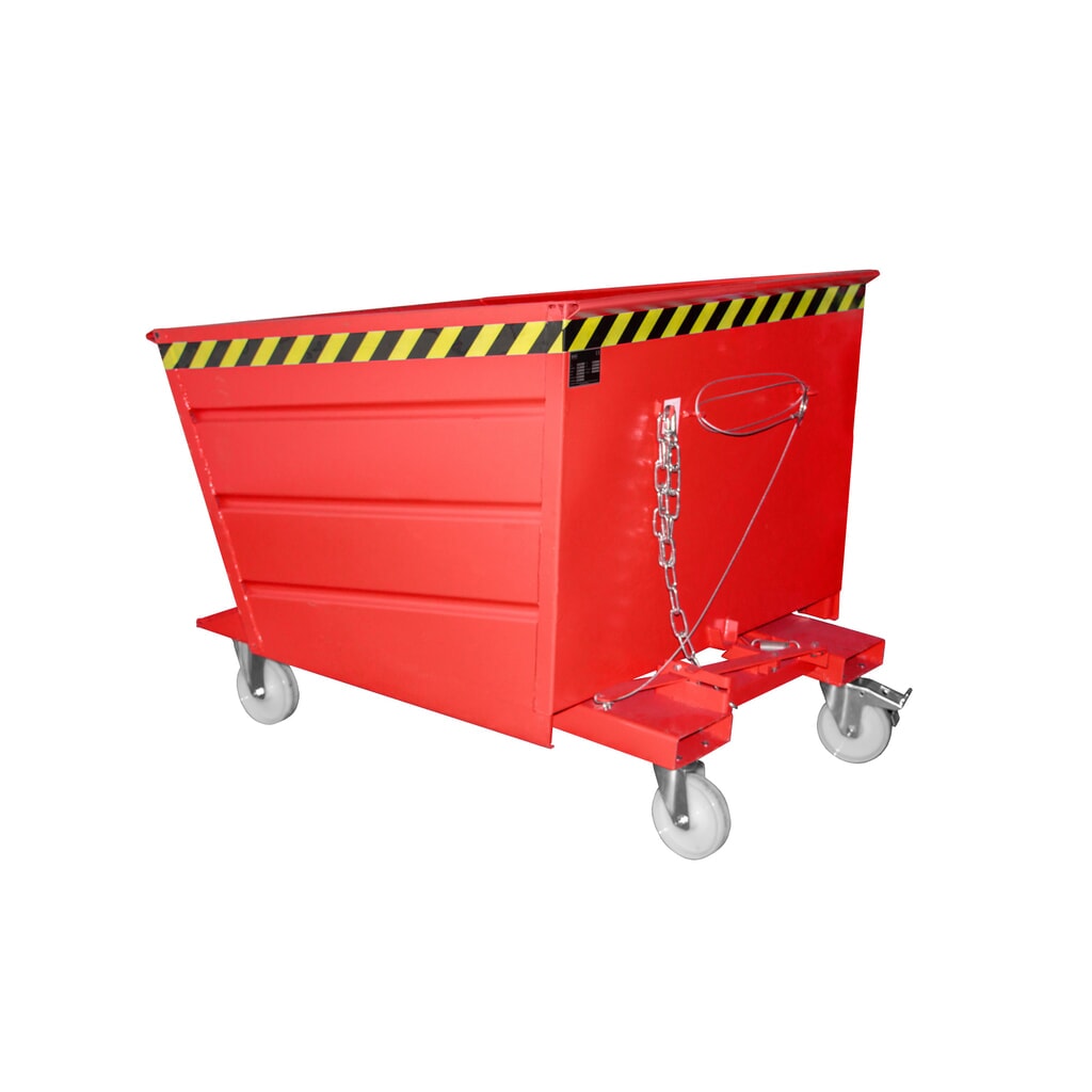 Bauer® Conteneur basculant compact, peint, volume 1 m³, RAL 3000 rouge feu Illustration du produit: Bauer® Conteneur basculant compact, peint, volume 1 m³, RAL 3000 rouge feu
