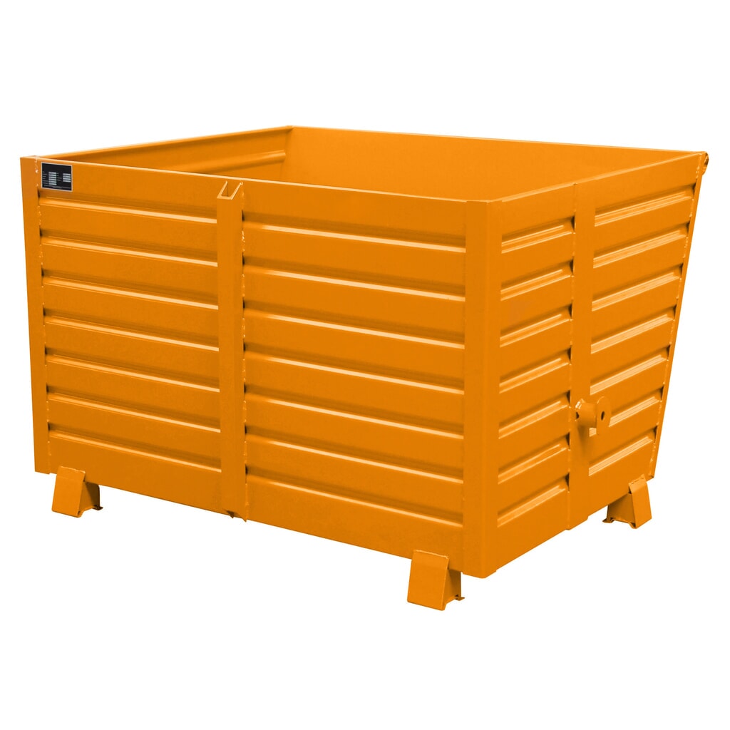 Bauer® Benne basculante empilable, peint, volume 1,5 m³, RAL 2000 orangé jaune Illustration du produit: Bauer® Benne basculante empilable, peint, volume 1,5 m³, RAL 2000 orangé jaune